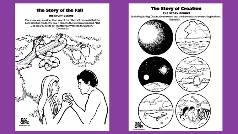 Bible Story Coloring Packet 1: The Story Begins | Bible… | Kids Corner