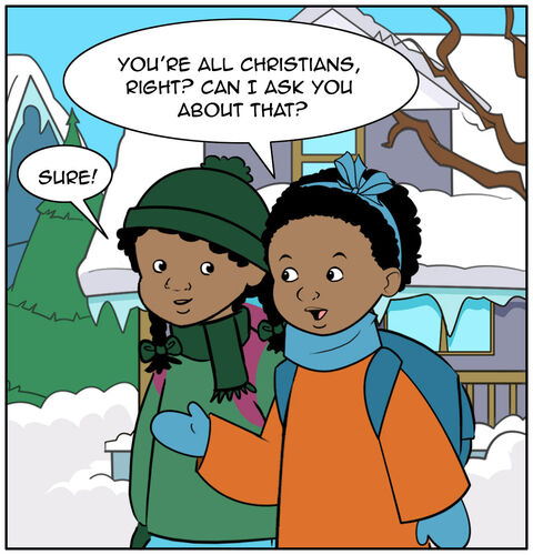Jasmine asks, “You’re all Christians, right? Can I ask you about that?” Casey is surprised but happy, “Sure!”