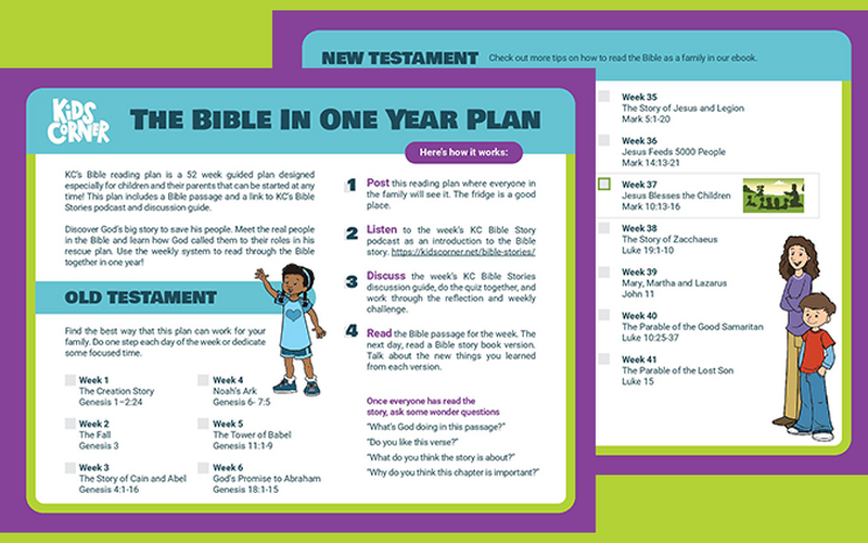 Discover God’s Big Story Together: The Kids Corner Bible in One Year Activity!